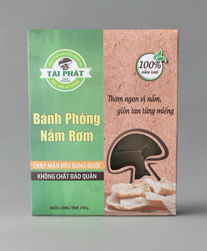 Bánh phồng Nấm Rơm - loại 60% nấm