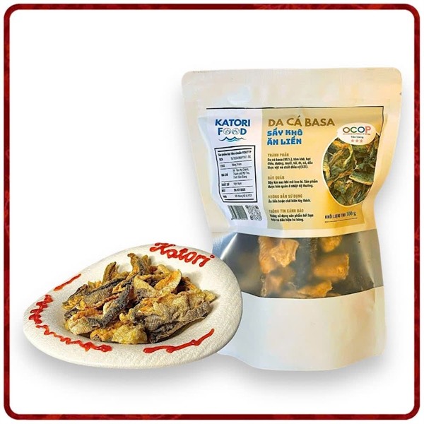 Da cá basa sấy khô 100gr Katori food ăn liền